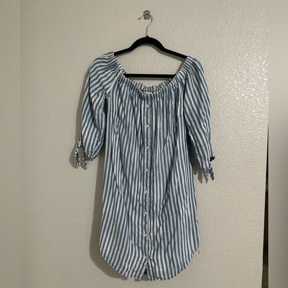 Anthropology, Cloth and Stone pinstripe dress